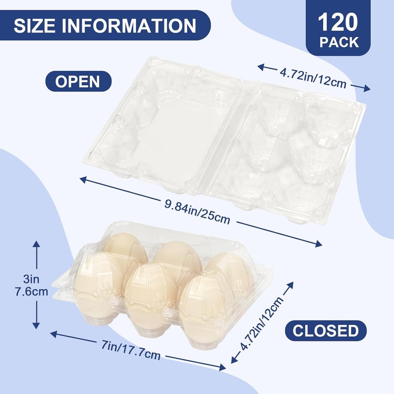 Pintuson Large 120 Pack Jumbo Egg Carton - 6 Count Duck Cartons Bulk - Exact Large Half Dozen - Image 2